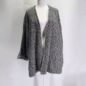 🛍️Eileen Fisher Organic Cotton Woven Kimono Cardigan Sweater Wide Sleeve